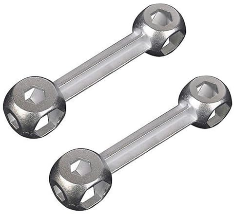 Hezhou 2 Stück Dumbell Spanner Fahrrad Sechseck Knochen Schraubenschlüssel | 10 in 1 6-15 mm Fahrrad Schlüssel metrisch Fahrrad Multifunktionswerkzeug Sechskant-Lochschlüssel