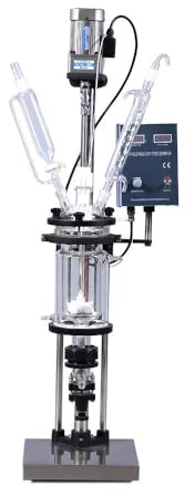 Bonxrdun Chemielabor - Reattore in vetro a doppio strato rivestito per reazioni chimiche a doppio strato Cylindrical 1L Glass Jacket Type Reactor Chemical Reaction Unit