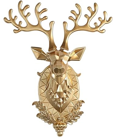 Deer Head Wall Decor, Modern European Style Creative Deer Head Resin Decoration, for Living Room, Bedroom, Gallery and Garden