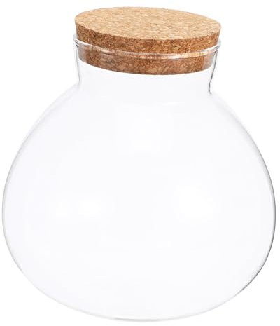 GAROZATION Mikro Landschaft Glasflasche Glasterrarium Für Sukkulenten Transparente Flasche Mit Korkdeckel Ökologische Moospflanzenbehälter DIY Dekorative Landschaftsflasche Für Schreibtisch