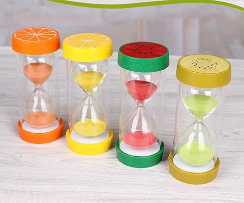 Liliume Sanduhr für Kinder 4Pcs Sanduhren Set für Kinder 5 Minuten 10 Minuten 15 Minuten 30 Minuten Sanduhr Zähneputzen der Kinder, Kochen, Spiel, SchuleKinder