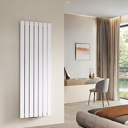 Radiateurs de Salle de Bain Radiateur Plat Vertical 1600x540mm Radiateur Panneau Double Couche Blanc Connexion Centrale Plate 1739 Watt Chauffage