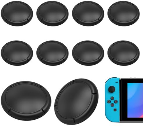 10 PCS Capuchon de Rechange Compatible avec Manette Switch Joycon, Protection des Thumbsticks, Noir, Améliorez Votre Expérience de Jeu avec des Grip Caps Confortables