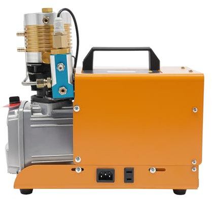 PCP-Kompressor, 1.8KW Hochdruck-Luftkompressor, 0-30MPA Hochdruckkompressor mit Doppelzylinder, tragbarer Mini-Luftkompressor für Tauchtank, PCP-Luftgewehr, Paintball-Pistole