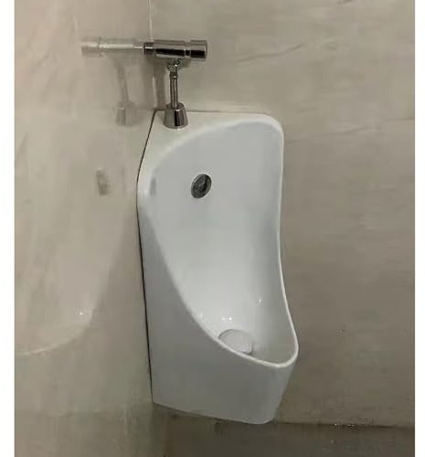 Urinale für Männer Platzsparendes Urinal für die Ecke, Herrenurinale mit langem Rohr für Garagen, öffentliche Toiletten, Krankenhäuser, Männertoilette mit Wasserspülung für Haushalt/Gewerbe(White)