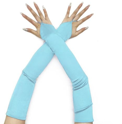 Whakano 1 Paar 50 cm Lange Elegant Satin Handschuhe,Damen Classic Abendhandschuhe Opernhandschuhe Ball Fingerlose Handschuhe,Ellenbogen handschuhe,für Gala,Oper,Brautparty,Hochzeit