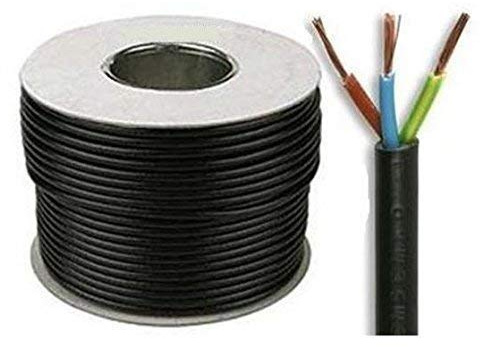 1.5mm 3Core 13Amp Black Round Flex Cable Wire 3183Y ***SOLD IN VARIOUS LENGTHS*** (10 Metre)
