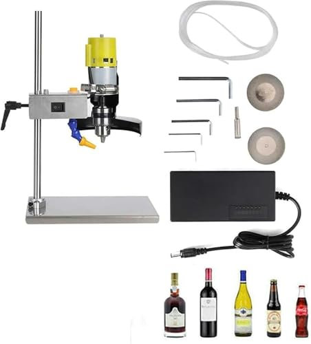 Kit Taglia Bottiglie di Vetro Elettrico, velocità Regolabile, utensile da Taglio per Artigianato in Vetro, per Bottiglie Fai da Te, Decorazione di Bottiglie Rotonde
