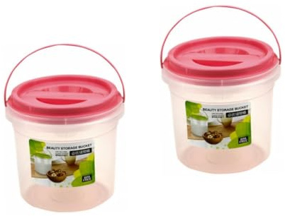 Healifty 2pcs Multipurpose Sub Bucket Refillable Containers for Laundry Powder Holder Household Bucket Plastic Laundry Powder Box Random Color
