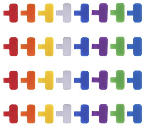 lasuroa 32pz Etichette Riutilizzabili Cavi, Etichette Fili in Nylon con Chiusura a Strappo Etichettes Multicolori Scrivibili Cavi per Elettronica Casa Gestione e Identificazione dei Cavo (Stile 2)