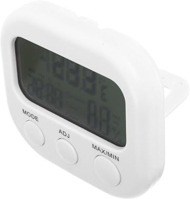 Homoyoyo Thermomètre Numérique Mini ABS Écran LCD Grand Format Appareil de Mesure de Température ’Humidité Précis pour Aquarium Bureau Chambre Cuisine Support de Table Intégré