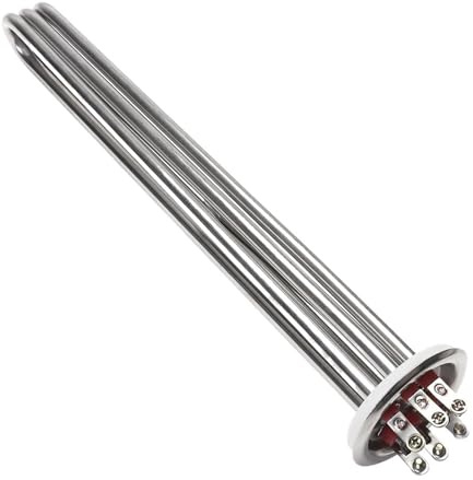 Parallel Flange Heating Element 3U 380V 9000W, Immersion Tubular Heater with Temperature Probe