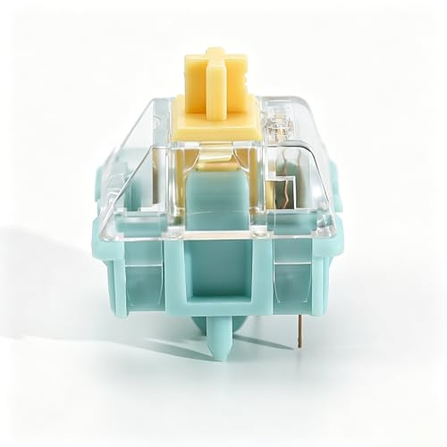 YMKPVR KBDiy, Interruttori meccanici silenziosi pre-lubrificati per tastiere meccaniche, 35 pezzi, 5 pin, pre-lubrificati in fabbrica, per tastiere meccaniche personalizzate (Seasalt Lemon Linear