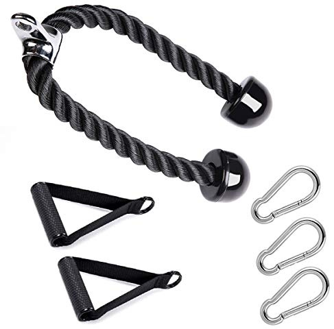 Trizeps Drücken Sie runter Seil Schnur ziehen, Duty Trizeps Seil Kabel für Multi Gym mit Multifunktionale Powerful Griff Kabel und Karabinerhaken Karabiner, Für Arme Krafttraining Kombinationen