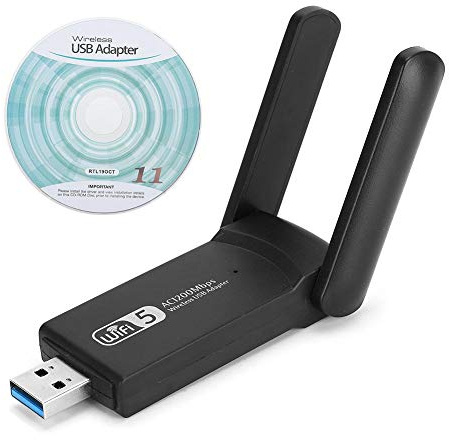 Adaptateur USB sans Fil pour Carte réseau ASHATA, Adaptateur réseau sans Fil USB 3.0 WiFi Double antenne 1200 Mbps avec Disque, Adaptateur WiFi USB avec Vitesse sans Fil: jusqu'à 300 Mo