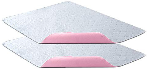 Bedecor Traverse Letto Anziani Lavabili 86x132 cm - Set di 2, Traversa Impermeabile Assorbente 4 Strati, Telo Impermeabile Letto Singolo e Matrimoniale, Traversine Neonato Fasciatoio, Rosa