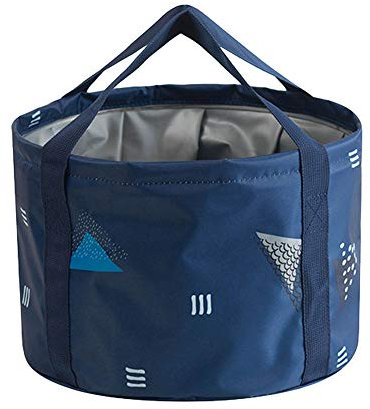 G-LIKE Outdoor Faltbarer Tragbarer Eimer – Zusammenklappbares Wasserbecken Waschbecken für Camping Picknick Reisen Angeln Wandern Robuste Waschwanne Spülwanne Waschschüssel 18 L mit Bezug (Dunkelblau)