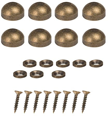 8PCS Mirror Screws Brass Mirror Screws Cap Cover Nails Fasteners Golden for Decorative Mirror, Sign/Advertising Hardware, Nails, Construction (9mm, bronze)