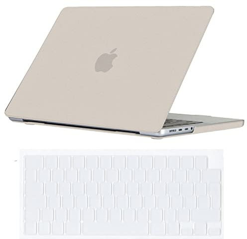 Se7enline Kompatibel mit MacBook Pro 14 Zoll Hülle 2024 2023 2022 2021 Kunststoff-Hartschale für Mac Pro 14 Zoll M4 M3 M2 M1 Modell A2918 A2992 A3112 A3401 A2779 A2442 & TPU-Tastatur-Skin, Steingrau