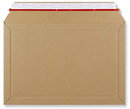 Förpackning med 100 x 194 x 292 mm bokbrevpapper med korrugerad kapacitet – grönare rutt styva kartonggkuvert, slitstark 400 gsm, skala av och försegla, ripp och öppna remsan, RM stor bokstav (100)