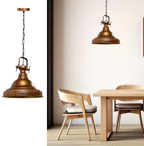 bamyum Chandelier Vintage Hanging Lamp Diameter 30 cm Pendant Lighting E27 Metal Ceiling Pendant Light Lampshades for Kitchen Island Industrial Retro Pendant Lamp