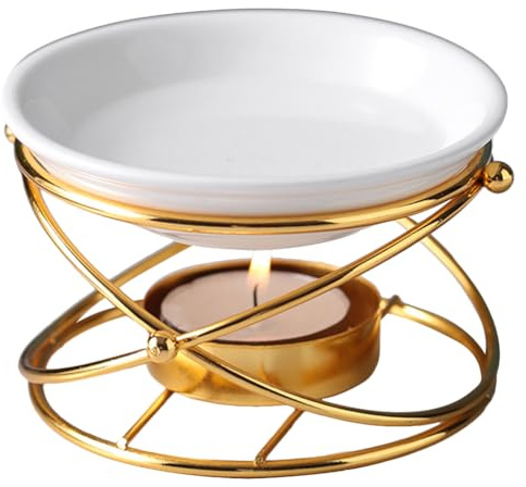 Healeved Duftlampe für ätherische Öle - Keramische duftlampe teelicht für ätherische Öle mit Teelichthalter, Abnehmbarer Aromatische Duftlampen für Zuhause, Schlafzimmer, Dekoration