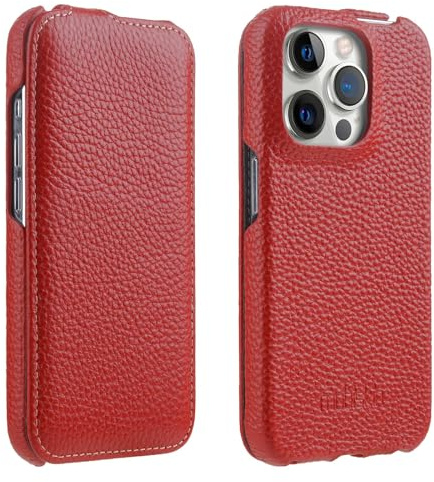 Mobiskin Hülle für iPhone 15 PRO MAX (6,7 Zoll), Flip Case, Rot
