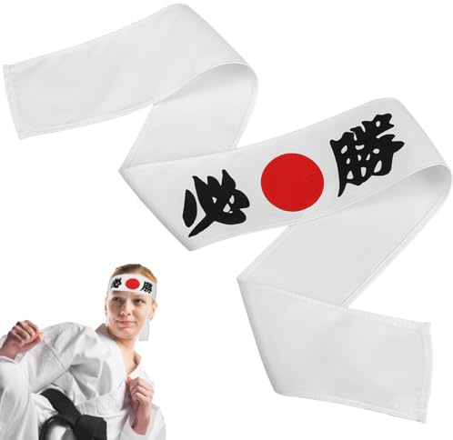 CIMAXIC Diadema Deportiva Japonesa para Hombre Banda De Cabeza Karate con Absorción De Sudor Diseño Tradicional Samurái Accesorio Chef Sushi 38.38X2.28X0.03In