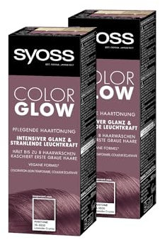 Syoss Color Glow Nourishing Hair Dye Lavender Crystal Pantone 18-3530 (2 x 100 ml), Semi-Permanent Colouration for Radiant Colour Intensity up to 8 Hair Washes without Damaging the Hair