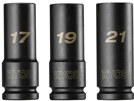 RYOBI RHDIS3PC Deep Well Impact Socket Set (3 piece)