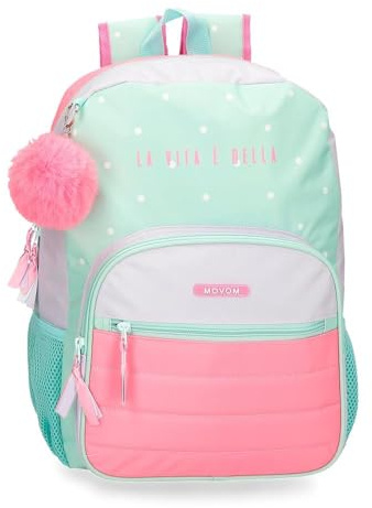 Movom La vita e bella mochilas, mochilas escolares, mochilas infantiles, Incluye pompon decorativo, varios compartimentos de Joumma Bags