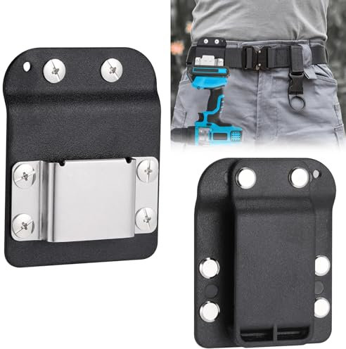 JIZZU Bohrwerkzeugholster für Werkzeuggürtel, Robust Werkzeuggürtelhalter 304 Edelstahl für Akkubohrer, Schlagschrauber, Nagler, Maßband (A)