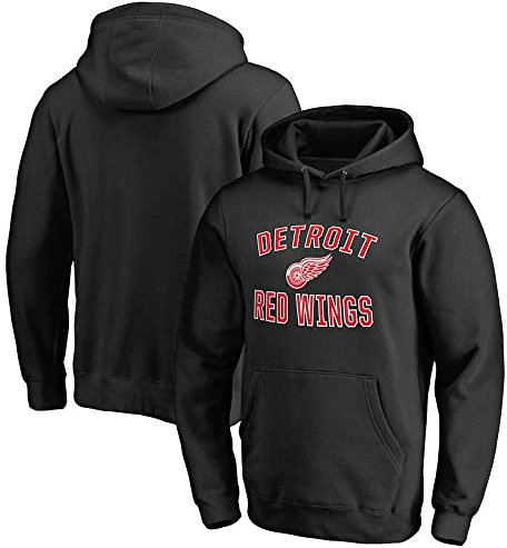 Langarm Sweatshirt Männer Casual Hockey Kleidung Red Wings Jersey Männer Sport NHL Langarm Casual Schwarz Eishockey Sweatshirt Kleidung,L