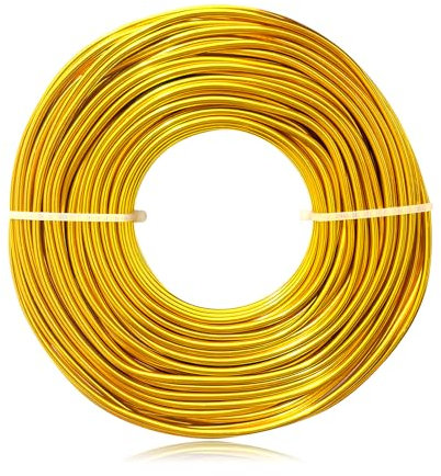 ZephyrCraft Aluminiumdraht 3mm (9 Gauge), 20m Biegsamer Metalldraht für Basteln, Skulpturen, Schmuckherstellung, Drahtweben, Modellieren und Wickeln (Gold)