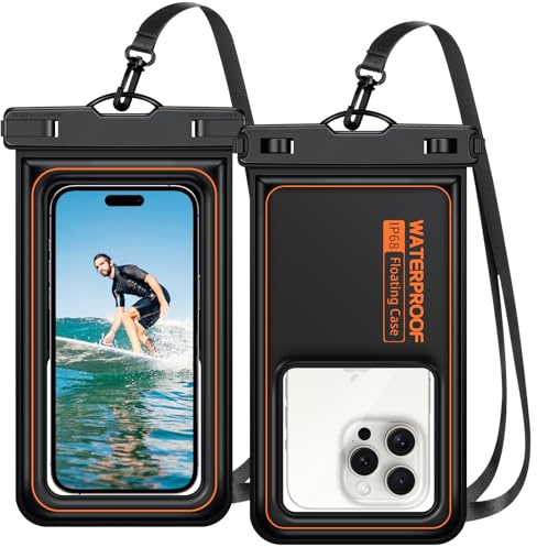 FERRGIA Custodia Impermeabile Smartphone IP68 Galleggiante,2 Pezzi Cover Subacquea Universale per iPhone 16 Pro Max/15/14/13/12,Galaxy S24/S23/S22,Xiaomi,Huawei,Fino a 7,2 Pollici,per Spiaggia,Piscina