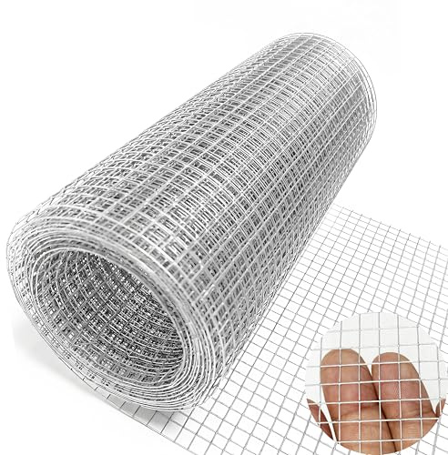 Hardware Cloth 1/4 inch 12IN x20FT Galvanized After Welding 23 Gauge,Chicken Wire Mesh Screen Fence, Heavy Duty Wire Mesh Roll for Chicken Pen/Coop Fences, Garden Fences,Poultry Netting Cage