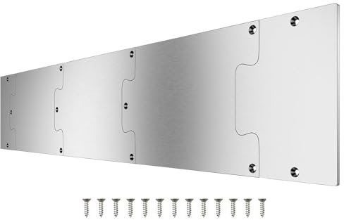 Trittplatte unten, Edelstahl, kratzfeste Trittplatte, 15,2 x 76,2 cm, temperaturbeständig, gespleißter Metall-Türschutz für Zuhause, Garage, Lager