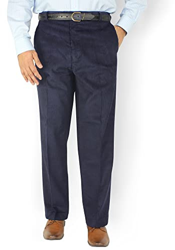 New Mens Corduroy Cord Trousers Cotton, Smart Classic Flat Front, Workwear Straight Leg Formal Office Work Walking Pants for Men Plus Size 30-50