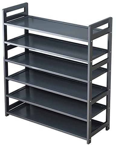 MKYOKO Bamboo Shoe Rack 6 Tier Wooden Shoe Organiser Freestanding Shoe Storage Shelf for Shoes Towel Bag Vase Keys Books Storage Shelf