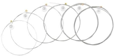 SUPVOX Cuerdas de Guitarra Acústica 6 Piezas, de Metal Resistente, para Guitarra Folk, Revestimiento Anticorrosión