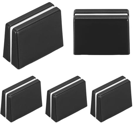 sourcing map Lot de 5 boutons universels en plastique pour potentiomètre de mixage, contrôleur DJ et console de mixage, noir