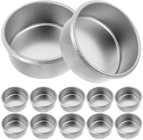 VANZACK 20 vasos de metal para velas de hierro, portavelas de hierro plateado, recipientes para velas de Navidad, 4,5 cm