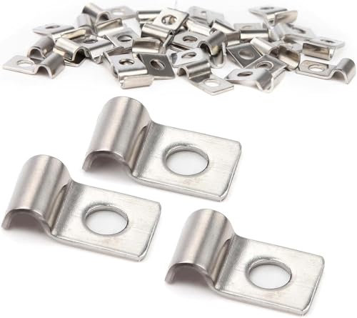 50 pezzi di fissaggio a rete rigida a parete ponticello cavo elettrico fissaggio spesso a U tubo Morsetto in acciaio inox Clip cavo monoforo Morsetto di fissaggio (4 mm)