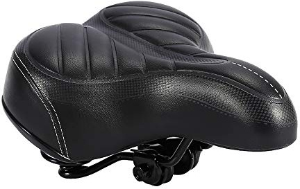 Gonetre Comfort Wide Big Bum Mountain Road Bike Bicycle Sporty Softle Sillle Asiento PU Cuero de Cuero Extra Ancho para el Ciclismo de Bicicleta de Montaña Ciclismo Indoor Entrenamiento