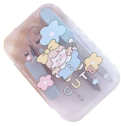 PACKOVE Herramientas de Manicura Portátil para Niñas Set de Cortaúñas y Pedicura de Diseño Elegante Kit de Cuidado de Uñas Multifuncional para Personal y