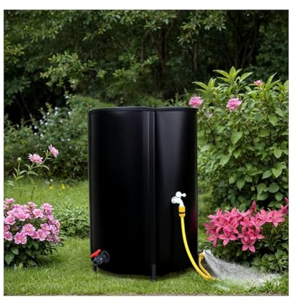 Tragbarer PVC-Regenwasserspeicher, 500 l, faltbares Regentonne für effiziente Nutzung im Garten, robustes Wassersammelsystem, schwarze Farbe, perfekt für umweltfreundliche Lösungen