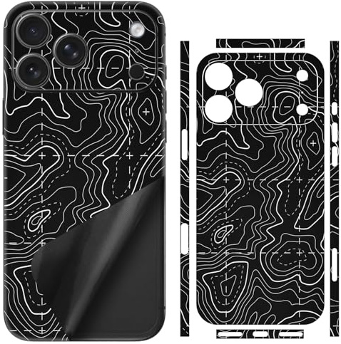 SUKIDIOVQ for iPhone 17 Pro Max Skin Wrap Using 3M Phone Sticker Film Vinyl Decal Glass Protector for Back Side Line Pattern