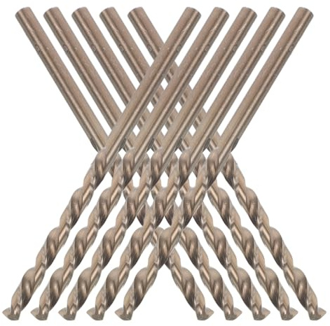 FELTECHELECTR Brocas de Acero Inoxidable 32Mm Vástago Recto Juego de 10 Piezas para Metal Madera Plástico y Azulejos Brocas de Precisión Compatibles Taladros de Impacto y Rotativos