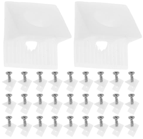 DIYEAH Kit de Reparación de 300 Piezas con Soportes Plásticos de 45° para Cajones, Cuñas y Soportes Inferiores con Tornillos Autorroscantes de Acero Inoxidable para Estanterías y