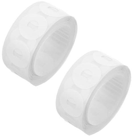 HANABASS Etiquetas de Refuerzo Autoadhesivas para Agujeros, 500 Unidades, Pvc Resistente, Color Blanco, Protectores para Carpetas y Folios, Uso Escolar y Oficina, Reparación